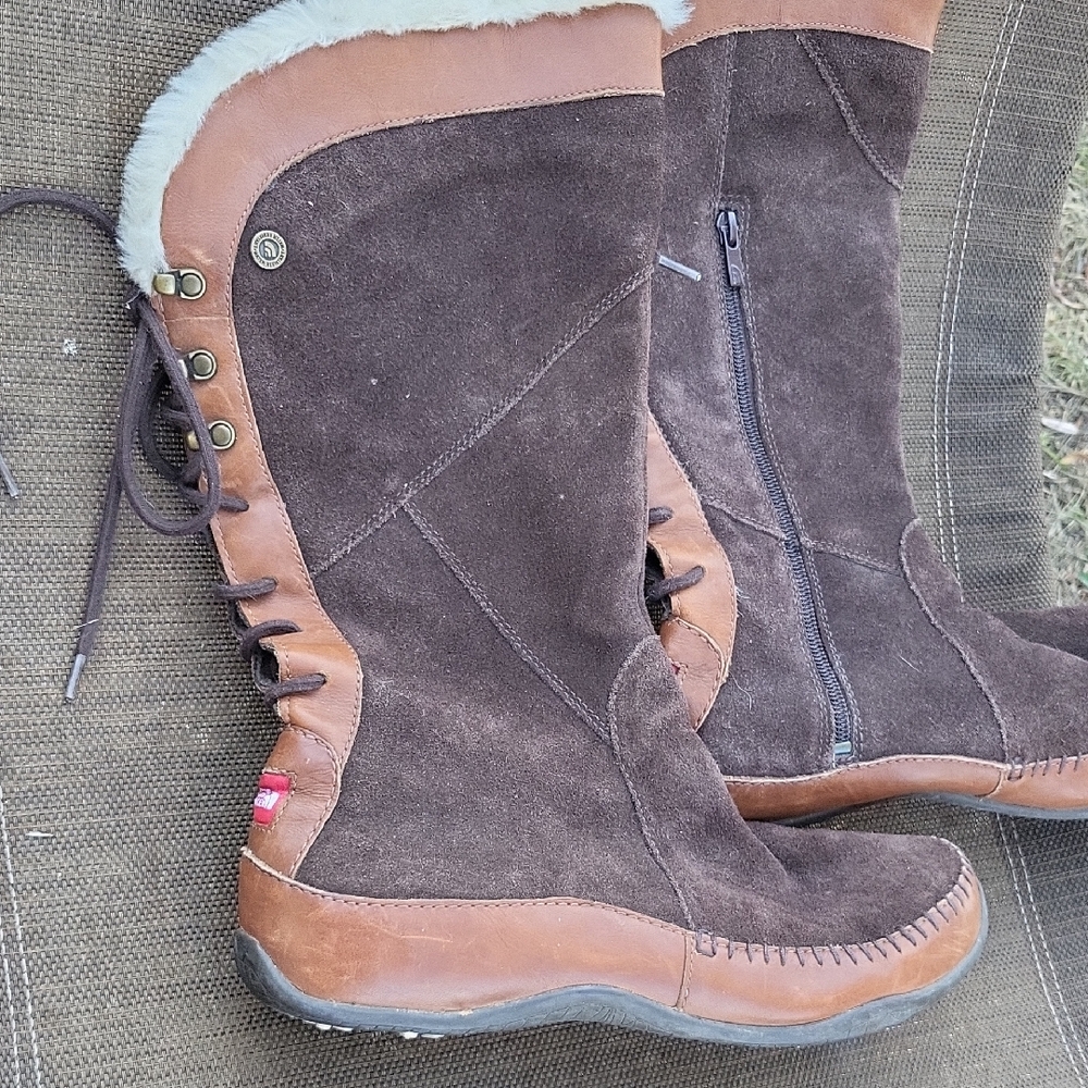 The North Face Brown and Tan Winter Boots